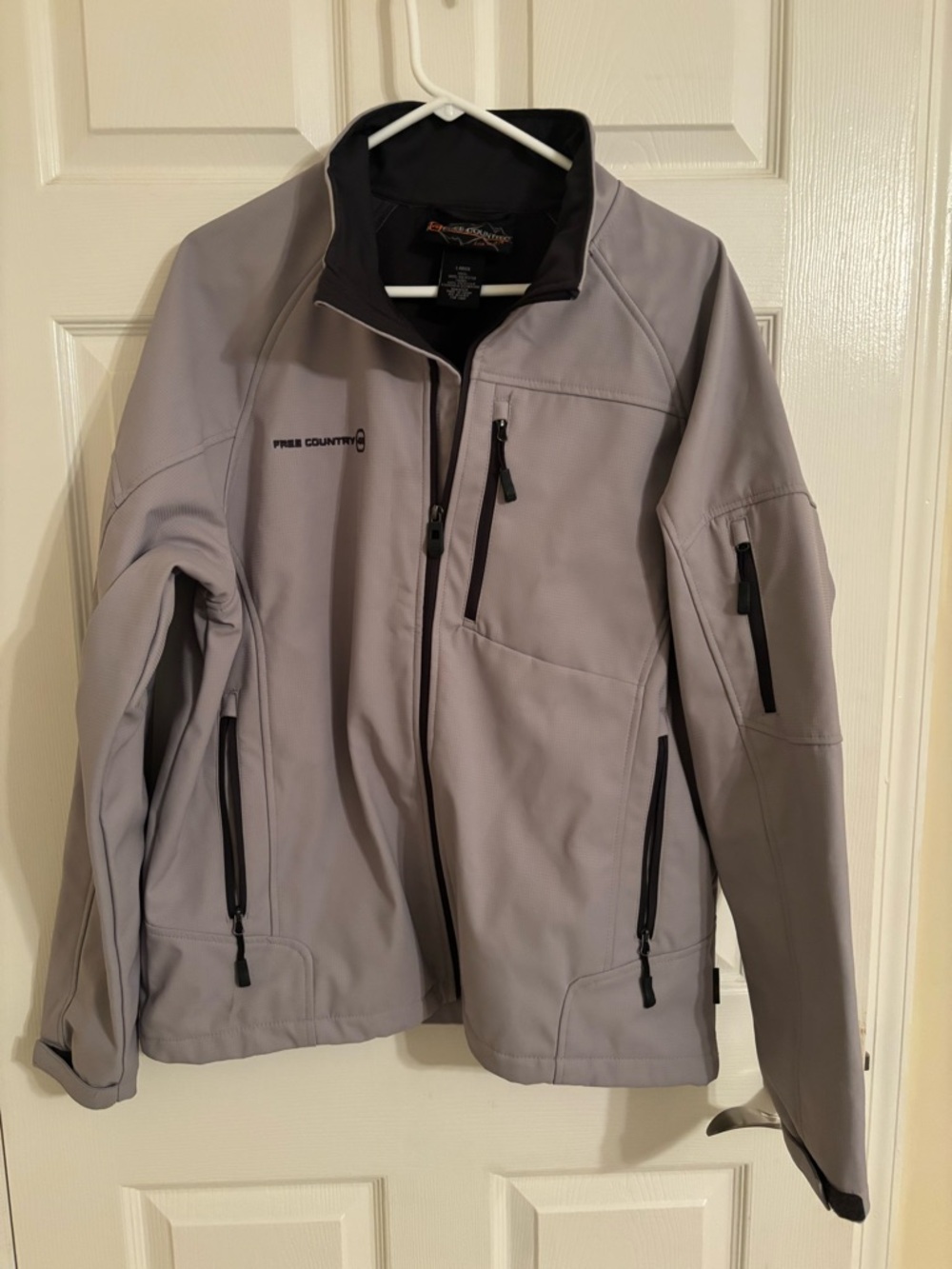 Free Country Light Gray and Black Softshell Jacket